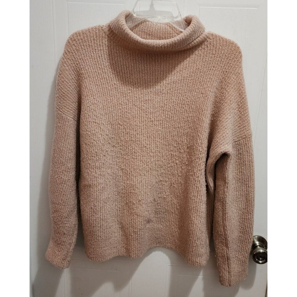 French Connection Women's Long Sleeve Sweater Roll Neck Camel Color Jumper Sz M‎